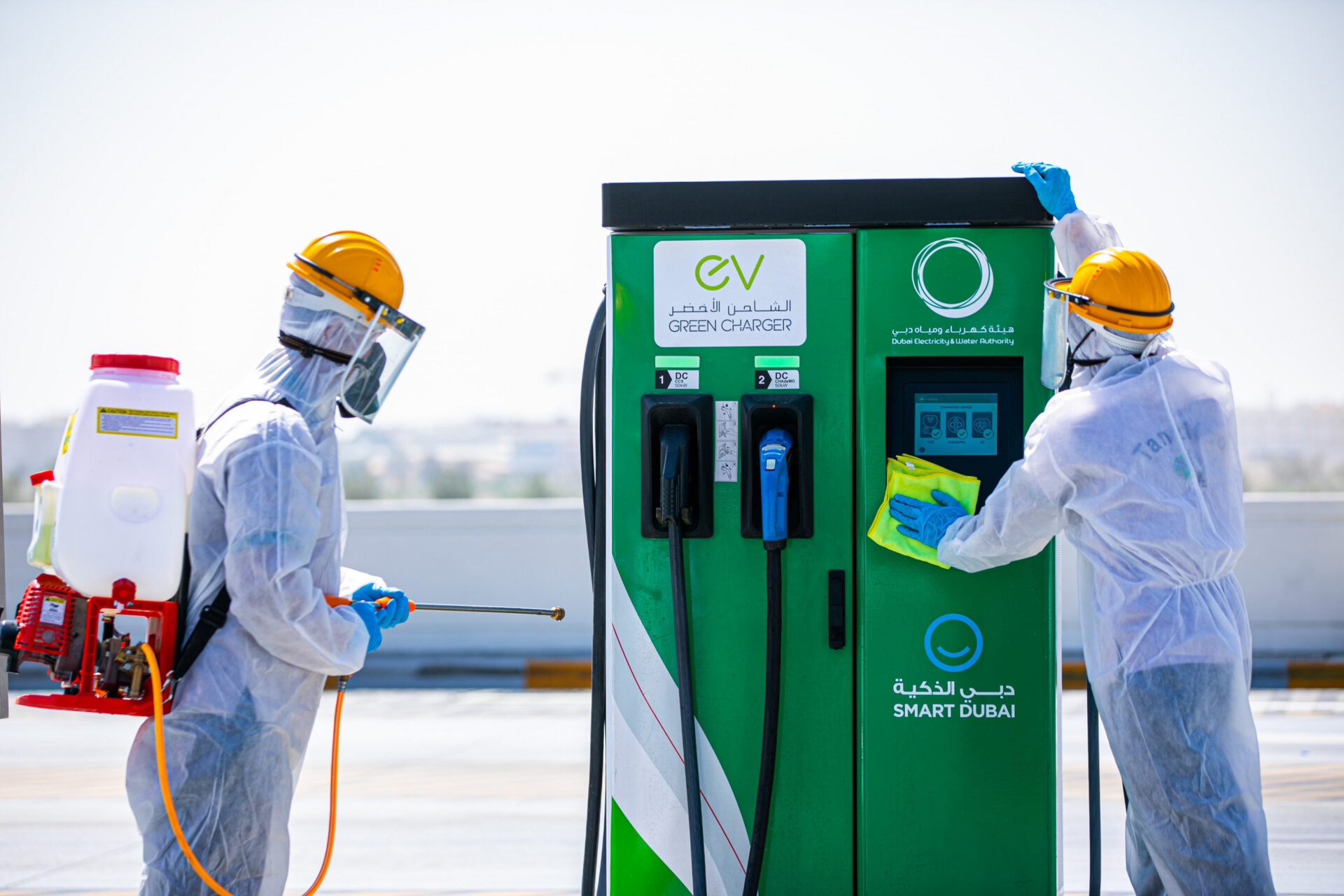 DEWA запускает программу дезинфекции для своих зеленых зарядных устройств EV