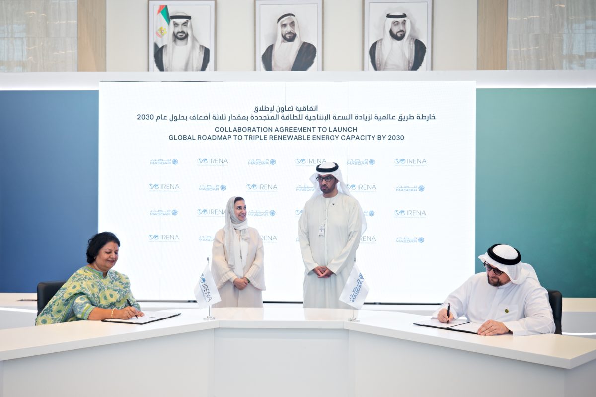 Masdar и IRENA будут сотрудничать в разработке дорожной карты по утроению глобальных мощностей возобновляемых источников энергии к 2030 году